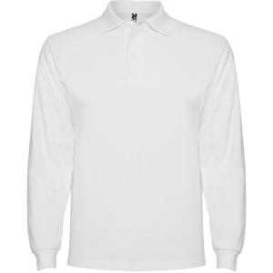 Laste polosärk pikkade varrukatega valge (ILMA KOOLI LOGOTA)